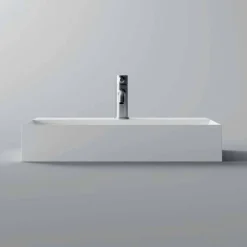 Viadurini Bathroom Keramikwaschbecken-Moderner rechteckiger Aufsatz oder hängender Waschtisch 60x30 cm in Keramik - Akt