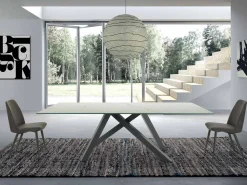 Viadurini Living Esstische-Moderner rechteckiger Tisch aus Keramik und Stahl, hergestellt in Italien – Settimmio