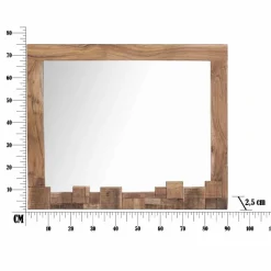 Viadurini Living Wandspiegel-Moderner rechteckiger Wandspiegel mit Akazienholzrahmen - Eloise
