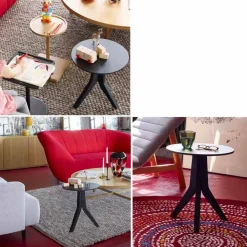 Viadurini Living Moderne Couchtische-Moderner runder Entwurf schwarz lackierter Couchtisch aus Holz - Sperone