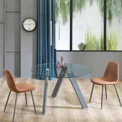 Viadurini Living Runde Tische-Moderner runder Esstisch aus Glas und Metall - Tontolone