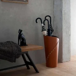 Limac Design Regenschirmständer Design-Moderner Schirmständer aus regeneriertem Katrina-Leder, hergestellt in Italien