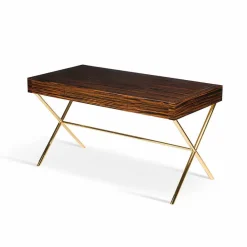 Viadurini Living Badmöbel Stehend-Moderner Schminktisch Ada 3 mit zu öffnender Platte aus glänzendem Ebenholz