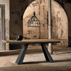 Viadurini Living Esstische Nach Mass|Ausziehbare Esstische-Moderner seitlich ausziehbarer Tisch aus Eichenholz made in Italy, Zerba