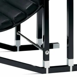 Viadurini Living Moderne Sessel-Moderner Sessel aus glänzend schwarz lackiertem Holz und Leder Made in Italy - Conga