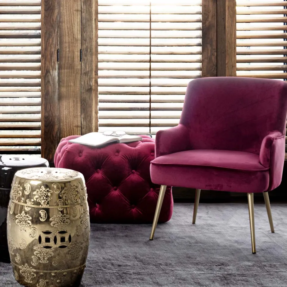 Viadurini Living Moderne Sessel-Moderner Sessel aus Stahl und Samteffekt Sitz 3 Ausführungen - Matty