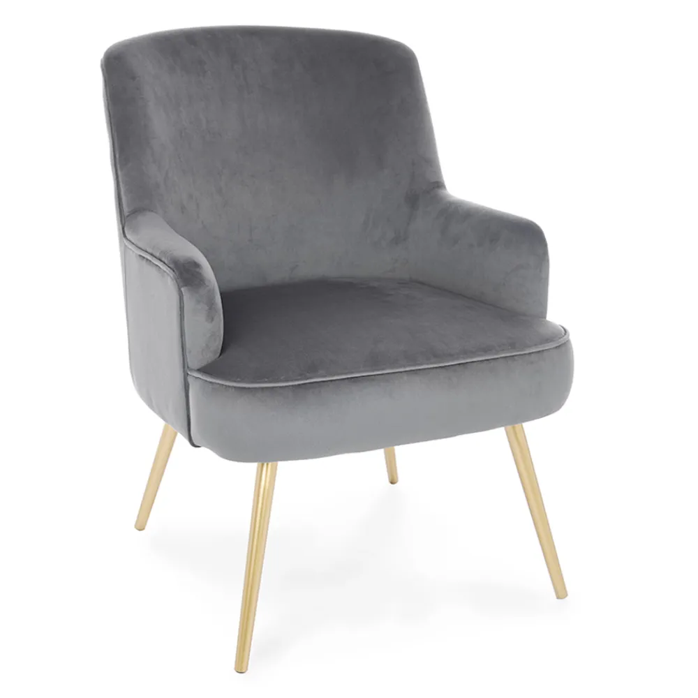 Viadurini Living Moderne Sessel-Moderner Sessel aus Stahl und Samteffekt Sitz 3 Ausführungen - Matty