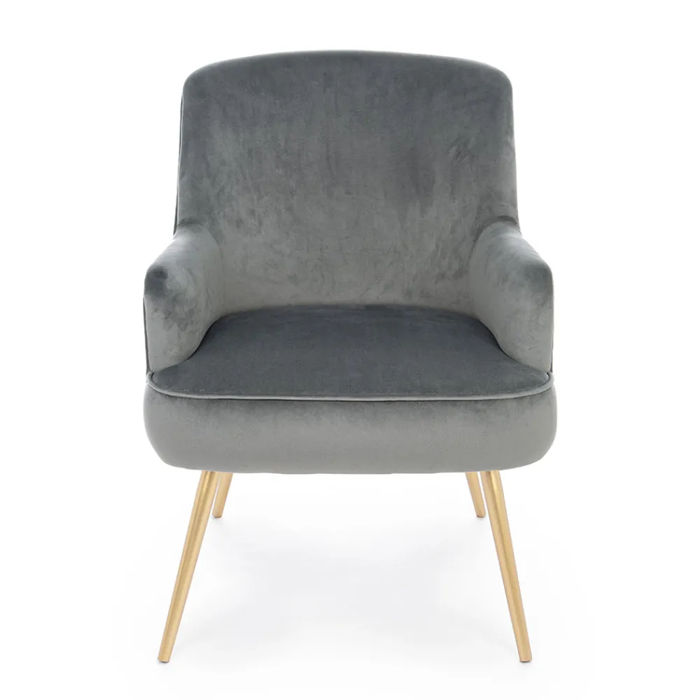 Viadurini Living Moderne Sessel-Moderner Sessel aus Stahl und Samteffekt Sitz 3 Ausführungen - Matty