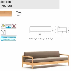 Varaschin Gartensofas-Moderner 3-Sitzer Gartensofa aus massivem Teakholz Bali