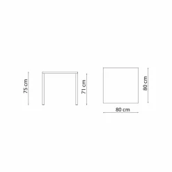 Viadurini in the Garden Gartentische Fest-Moderner stapelbarer quadratischer Metall-Außentisch Made in Italy - Aila