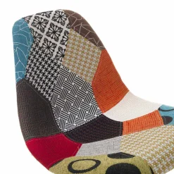 Viadurini Living Moderne Stühle-Moderner Stuhl aus Patchworkgewebe mit Holzbeinen, 4 Stück - Selena