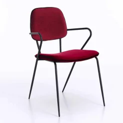 Viadurini Living Moderne Stühle-Moderner Stuhl mit Armlehnen und Sitzbezug aus Samt, 4 Stück - Cioli