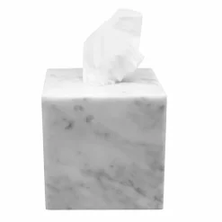 Viadurini Bathroom Badzubehör-Moderner Taschentuchhalter aus weißem Carrara-Marmor Made in Italy - Rafa