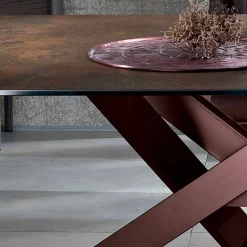 Viadurini Living Esstische-Moderner Tisch aus Glaskeramik und Metall, hergestellt in Italien, Dionigi