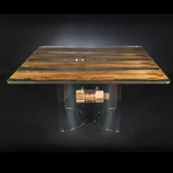 Viadurini Living Esstische Nach Mass-Moderner Tisch aus Holz und Glas Venezia