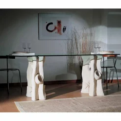 Viadurini Living Esstische Nach Mass|Esstische-Moderner Tisch aus Stein und Kristall Daiana