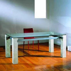 Viadurini Living Esstische Nach Mass|Esstische-Moderner Tisch aus Stein und Kristall Ebea