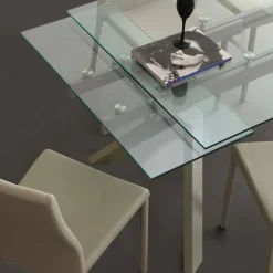 Viadurini Living Ausziehbare Esstische-Moderner Tisch ausziehbar aus Metall und Glas Mesa