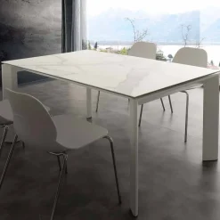 Viadurini Living Ausziehbare Esstische-Moderner Tisch ausziehbar mit Tischplatte aus Glaskeramik Filadelfia