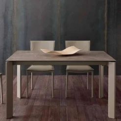 Viadurini Living Ausziehbare Esstische-Moderner Tisch ausziehbar mit Tischplatte aus Glaskeramik Filadelfia