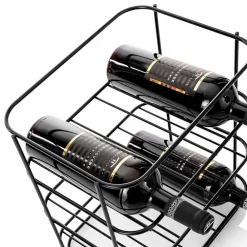 Viadurini Living Design Weinregal-Moderner Tischflaschenhalter für 9 Flaschen in Matt Black Metal - Wein