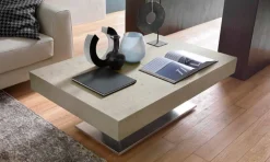 Viadurini Living Tisch Höhenverstellbar-Moderner umwandelbarer Couchtisch, Mörtel-Effekt-Platte Made in Italy - Salomon