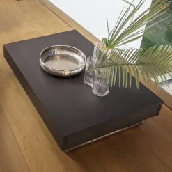 Viadurini Living Tisch Höhenverstellbar-Moderner verwandelbarer Couchtisch aus Metall und Holz Made in Italy - Universe