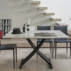 Viadurini Living Tisch Höhenverstellbar-Moderner wandelbarer Couchtisch aus Graphitmetall und Holzplatte - Sistocle