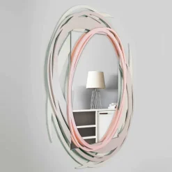 Viadurini Decor Wandspiegel-Moderner Wandspiegel mit dekorativem Design aus farbigem Holz - Orbita