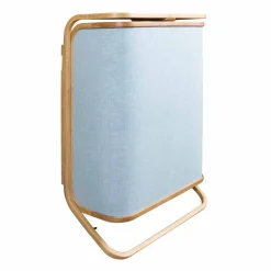 Viadurini Bathroom Wäschekörbe-Moderner Wandwäschekorb aus marineblauem Stoff und Bambus Valenza