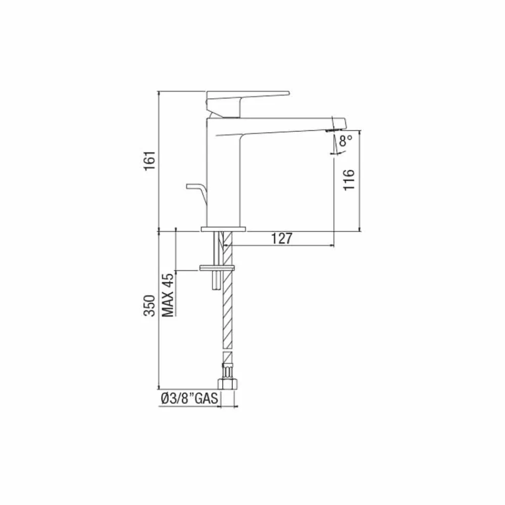 Viadurini Taps Waschbeckenarmaturen-Moderner Waschbeckenmischer ohne Abfluss Made in Italy - Galla