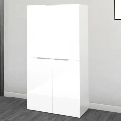 Viadurini Design Design Schreibtische-Moderner weißer Wandschreibtisch im italienischen Design aus poliertem Holz - Ghero