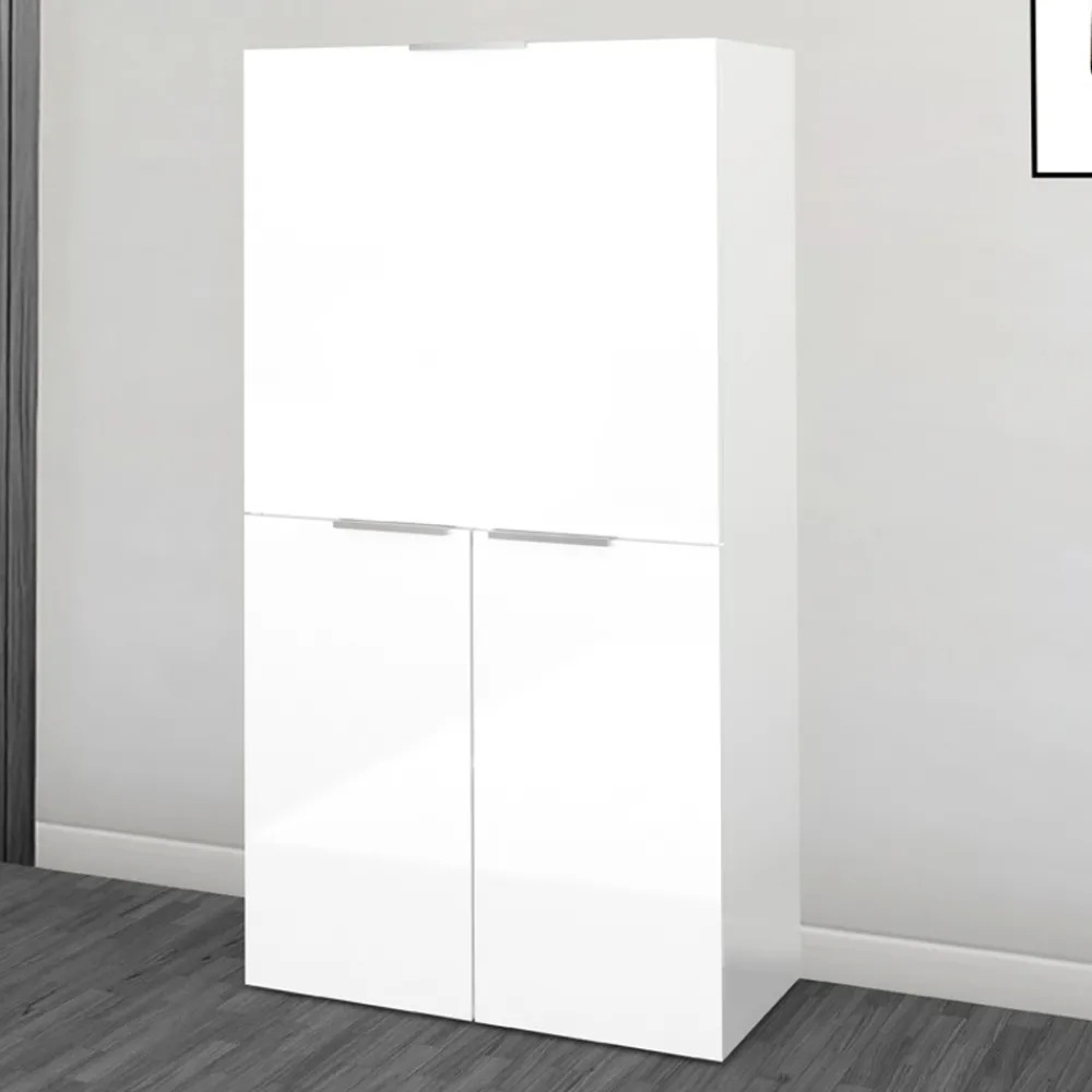 Viadurini Design Design Schreibtische-Moderner weißer Wandschreibtisch im italienischen Design aus poliertem Holz - Ghero