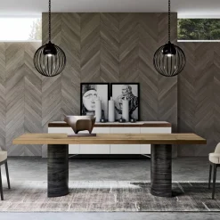 Viadurini Living Esstische-Moderner Wohnbereichtisch aus Massivholz, hergestellt in Italien – Catrin