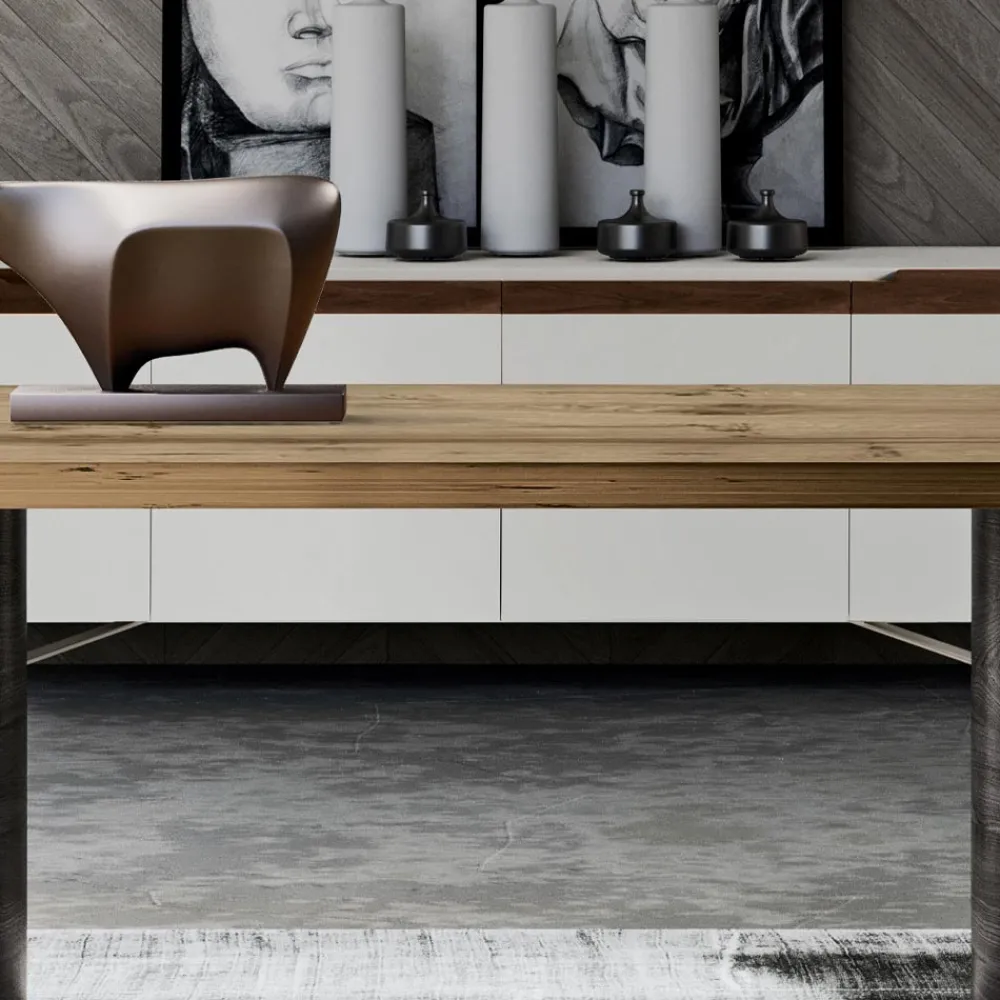 Viadurini Living Esstische-Moderner Wohnbereichtisch aus Massivholz, hergestellt in Italien – Catrin