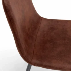 Viadurini Living Vintage Stühle-Moderner Wohnstuhl aus braunem Vintage-Kunstleder 4 Stück Elice