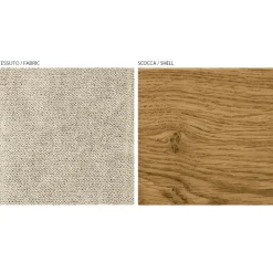 Viadurini Living Moderne Stühle-Moderner Wohnzimmerstuhl in verschiedenen Stoffen mit Holzschale - Wolter