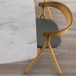 Viadurini Living Moderne Stühle-Moderner Wohnzimmerstuhl in verschiedenen Stoffen mit Holzschale - Wolter