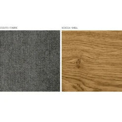 Viadurini Living Moderne Stühle-Moderner Wohnzimmerstuhl in verschiedenen Stoffen mit Holzschale - Wolter