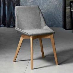 Viadurini Living Moderne Stühle-Moderner Wohnzimmerstuhl aus Stoff und Holz, hergestellt in Italien, Oriella