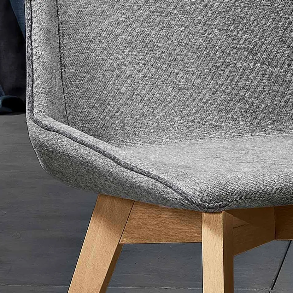 Viadurini Living Moderne Stühle-Moderner Wohnzimmerstuhl aus Stoff und Holz, hergestellt in Italien, Oriella