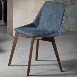 Viadurini Living Moderne Stühle-Moderner Wohnzimmerstuhl aus Stoff und Holz, hergestellt in Italien, Oriella