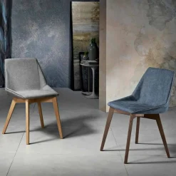 Viadurini Living Moderne Stühle-Moderner Wohnzimmerstuhl aus Stoff und Holz, hergestellt in Italien, Oriella