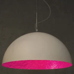 In-es.artdesign Moderne Pendelleuchten-Moderner zweifarbiger Kronleuchter Mezza Luna in Nebulite