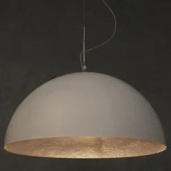 In-es.artdesign Moderne Pendelleuchten-Moderner zweifarbiger Kronleuchter Mezza Luna in Nebulite