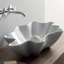 Viadurini Bathroom Keramikwaschbecken-Modernes Aufsatzwaschbecken aus weißer Keramik made in Italy Rayan