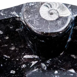 Viadurini Bathroom Steinwaschbecken-Modernes Aufsatzwaschbecken aus Marmor mit Fossilien - Burgeo