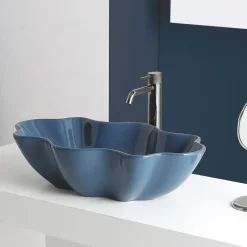 Viadurini Bathroom Farbige Waschbecken|Keramikwaschbecken-Modernes Aufsatzwaschbecken aus glänzender Keramik L 65 cm Made in Italy - Cube