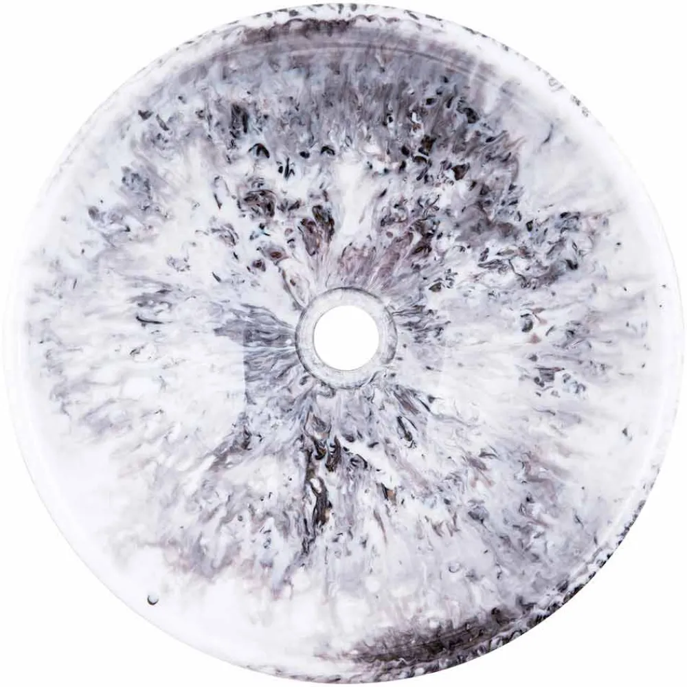 Viadurini Bathroom Harzwaschbecken-Modernes Aufsatzwaschbecken aus Lavabo-Dogliola-Harz in Schwarz und Braun