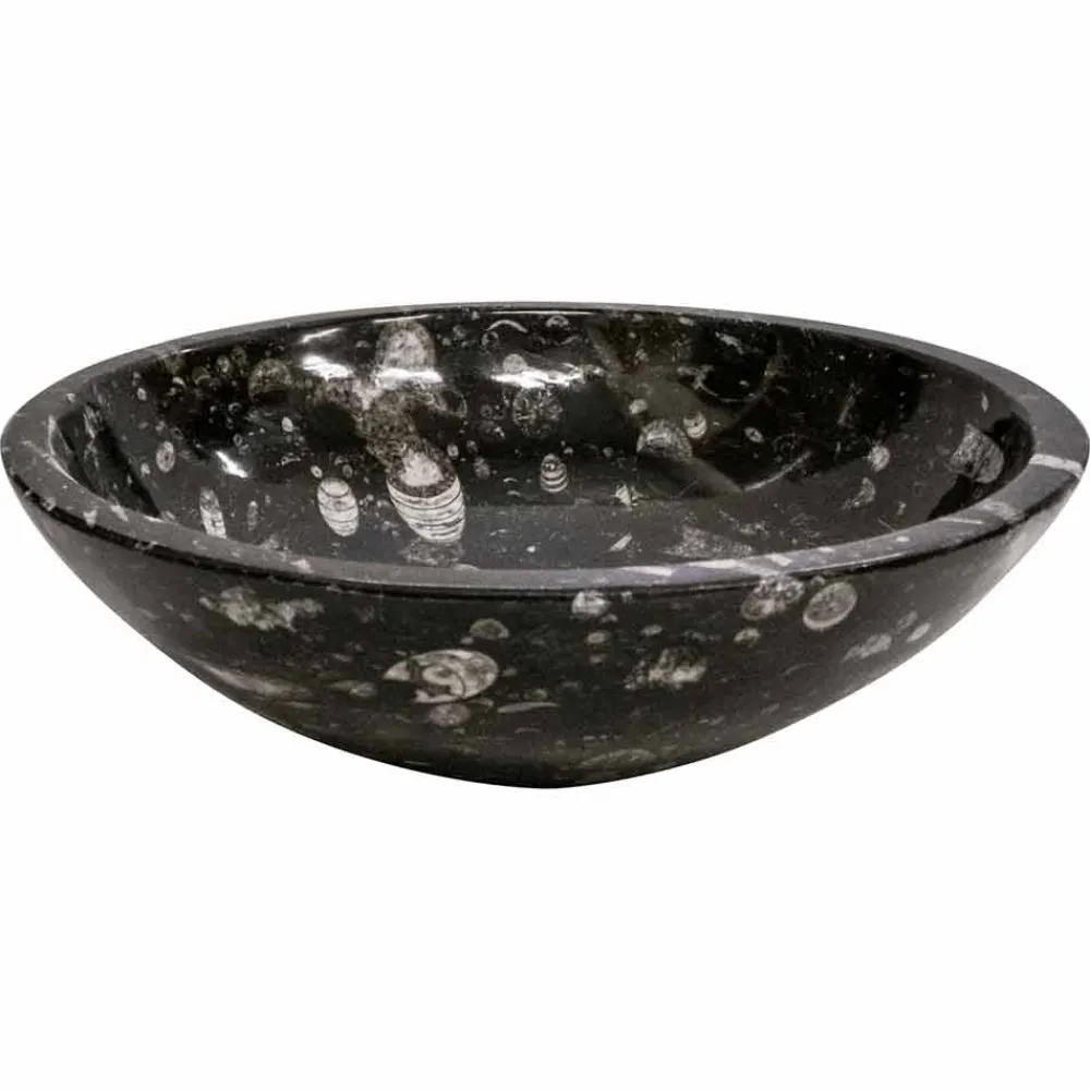 Viadurini Bathroom Steinwaschbecken-Modernes Aufsatzwaschbecken aus Marmor mit Fossilien - Mesagne